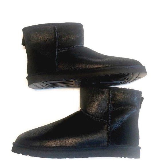 UGG Other - UGG Classic Mini Bomber Suede Sheepskin Boots Mens Size 18 Black 1007307